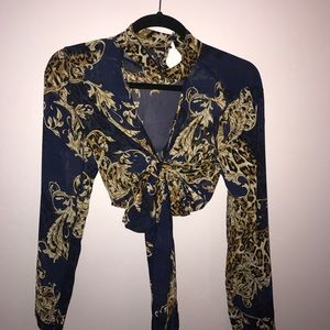 Mesh cropped chocker crop top